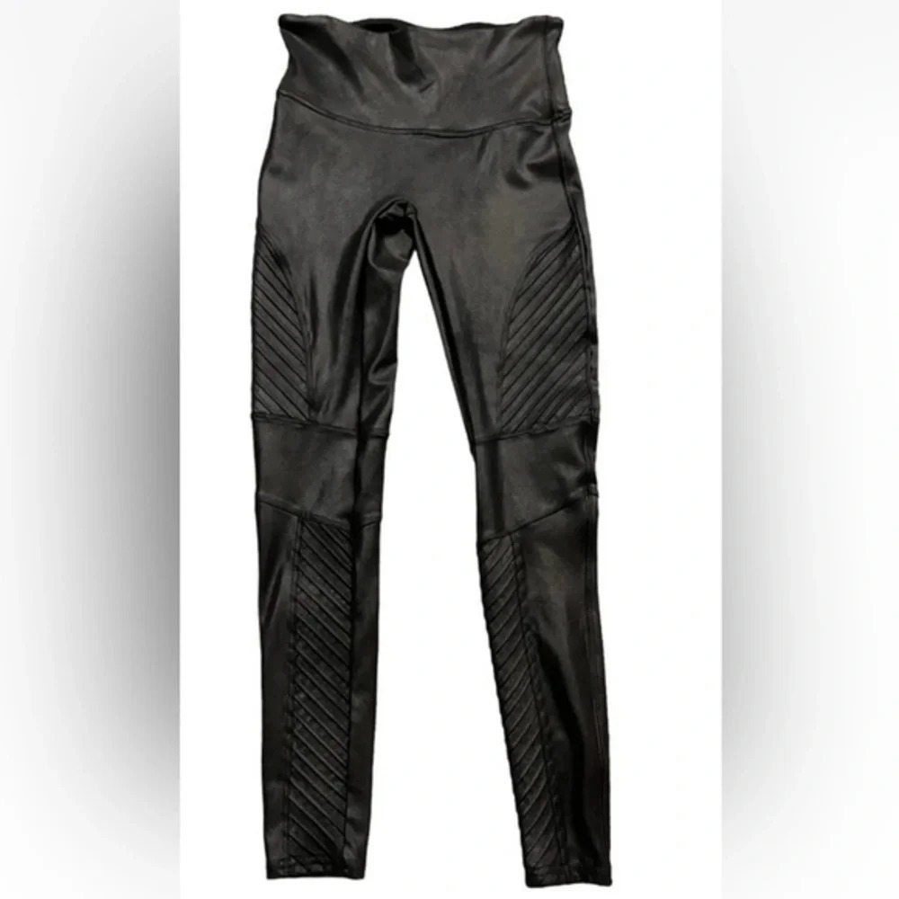 Spanx Faux Leather Moto Legging Black Womens large